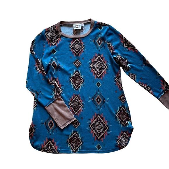 Western Aztec Print long sleeve shirt size medium - Picture 1 of 4
